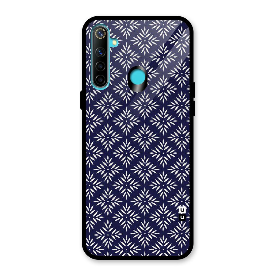 White Petals Pattern Glass Back Case for Realme 5i
