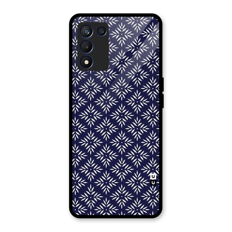 White Petals Pattern Glass Back Case for Realme 9 5G Speed