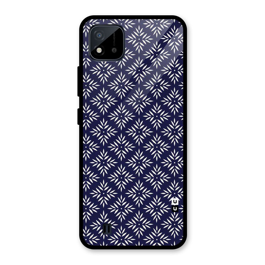 White Petals Pattern Glass Back Case for Realme C11 2021