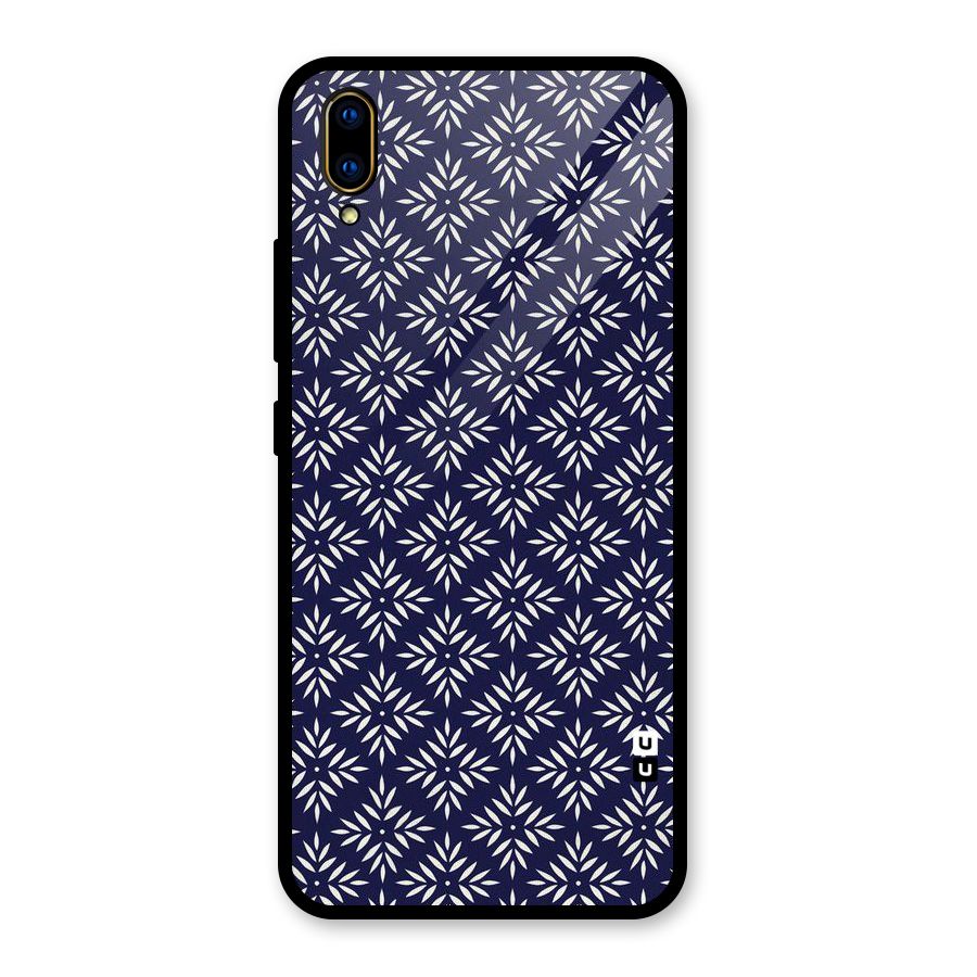 White Petals Pattern Glass Back Case for Vivo V11 Pro
