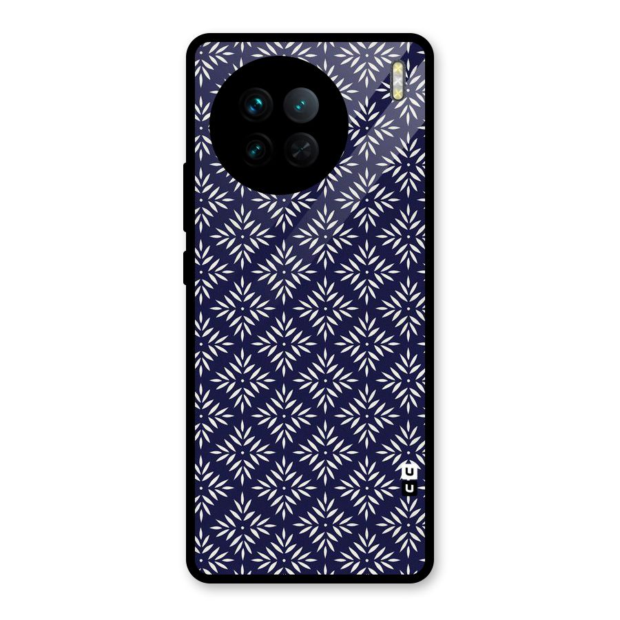 White Petals Pattern Glass Back Case for Vivo X90