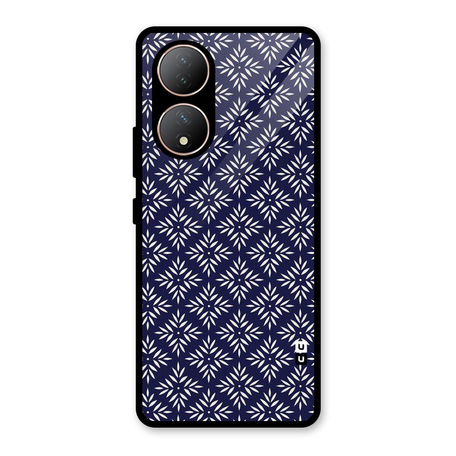 White Petals Pattern Glass Back Case for Vivo Y100A