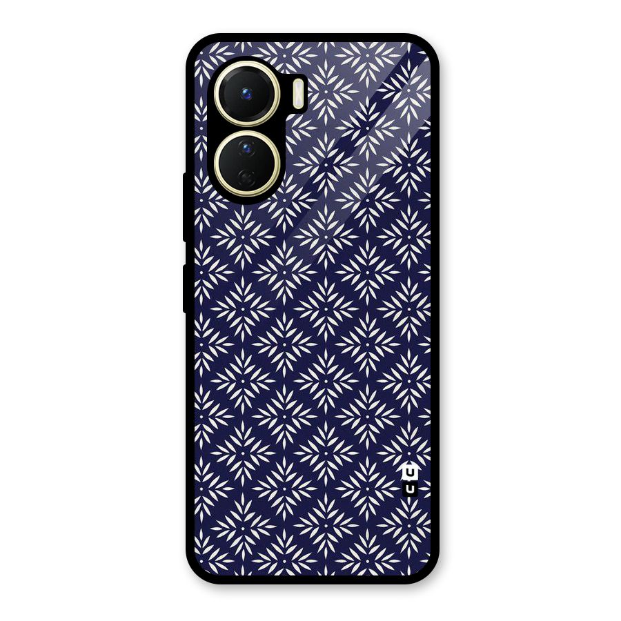 White Petals Pattern Glass Back Case for Vivo Y56