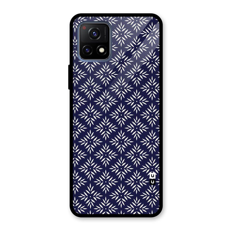 White Petals Pattern Glass Back Case for Vivo Y72 5G