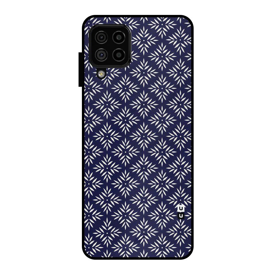 White Petals Pattern Metal Back Case for Galaxy A22 4G