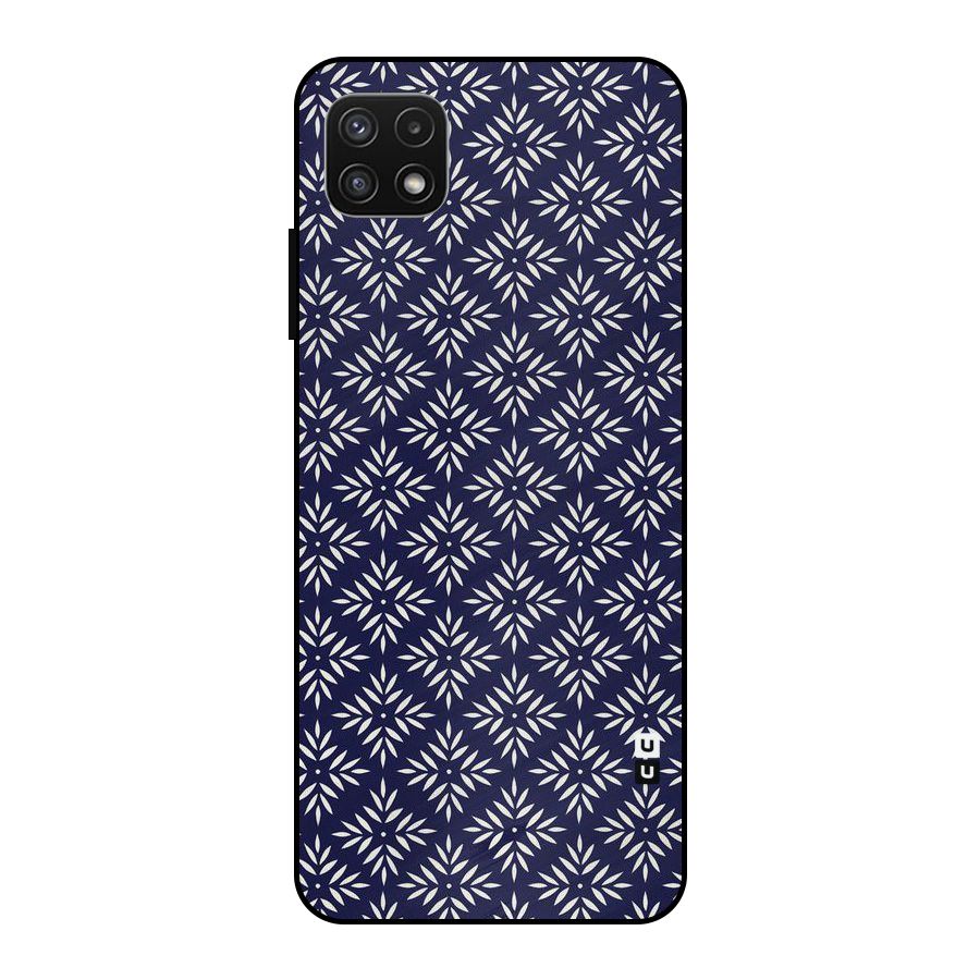 White Petals Pattern Metal Back Case for Galaxy A22 5G