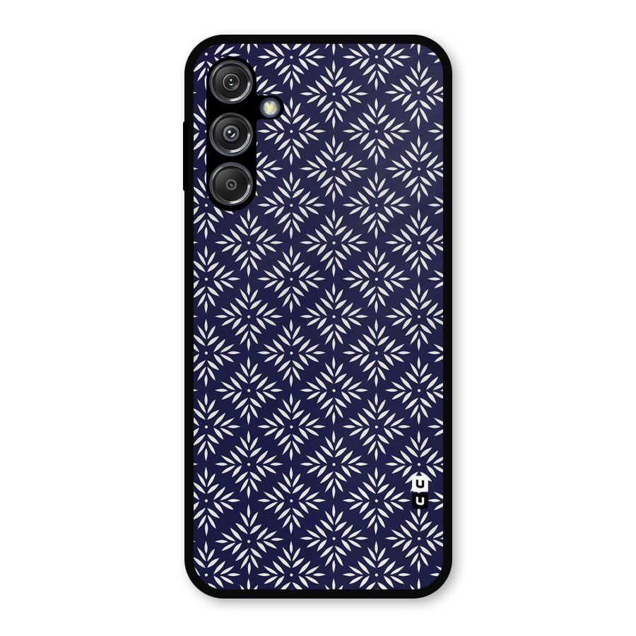 White Petals Pattern Metal Back Case for Galaxy M34 5G