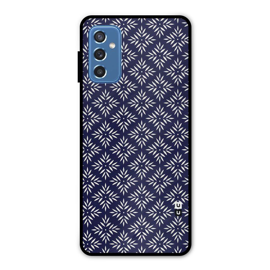 White Petals Pattern Metal Back Case for Galaxy M52 5G