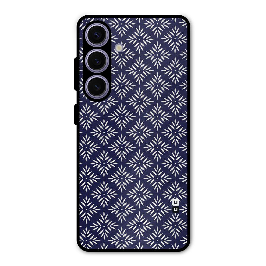 White Petals Pattern Metal Back Case for Galaxy S24
