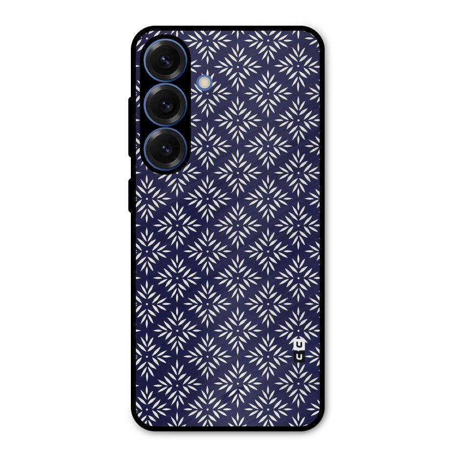 White Petals Pattern Metal Back Case for Galaxy S25