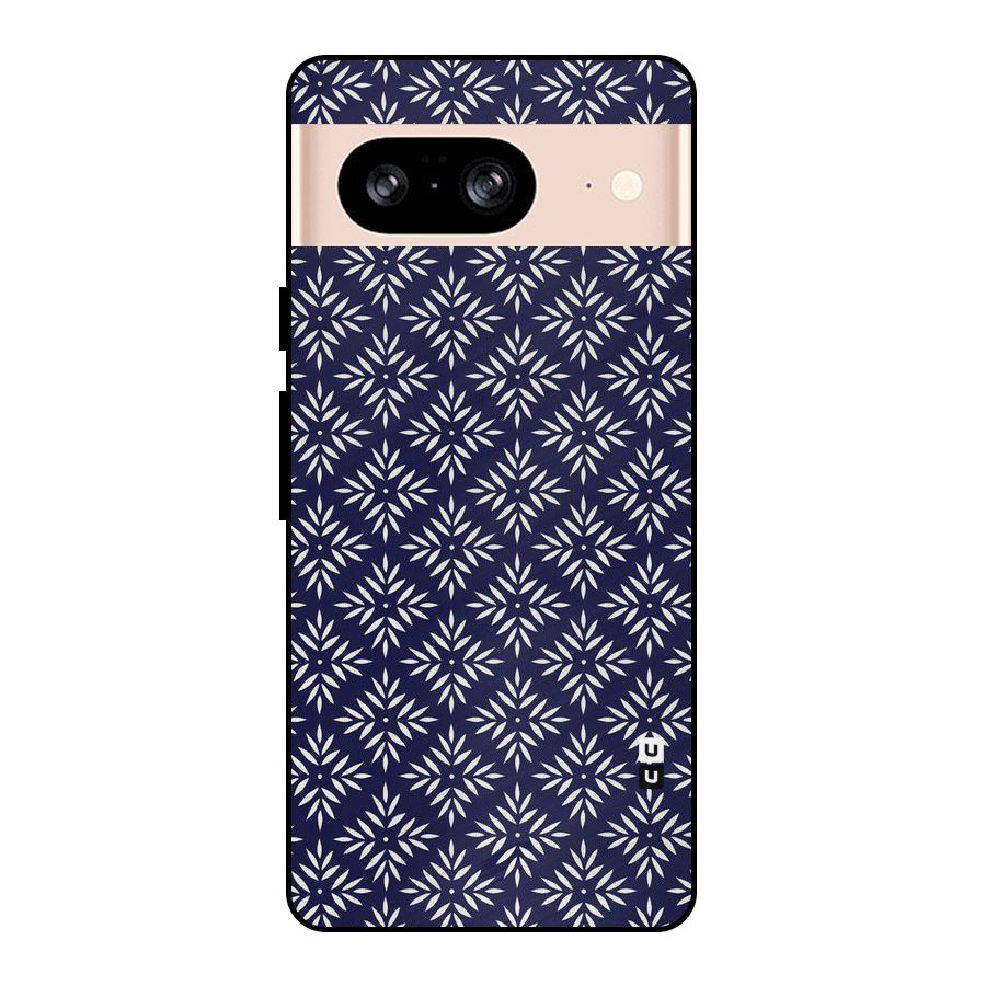 White Petals Pattern Metal Back Case for Google Pixel 8