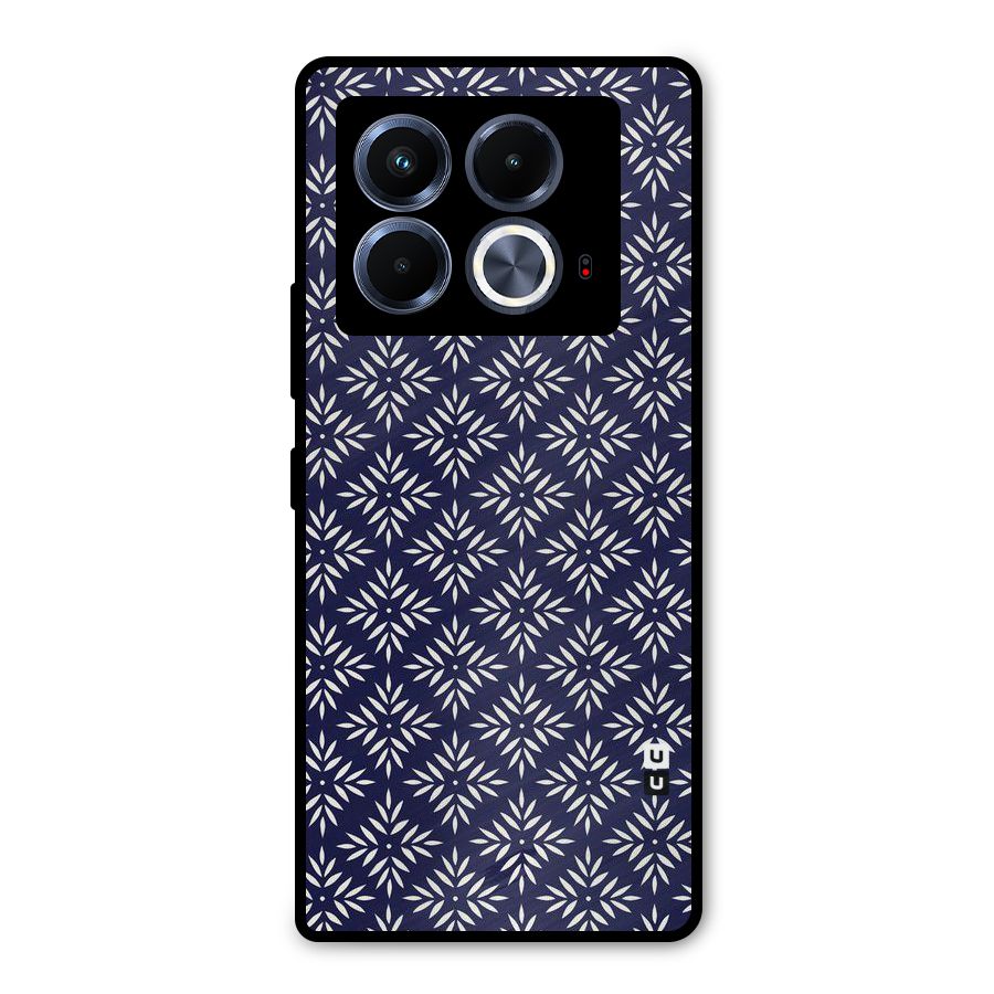 White Petals Pattern Metal Back Case for Infinix Note 40 5G