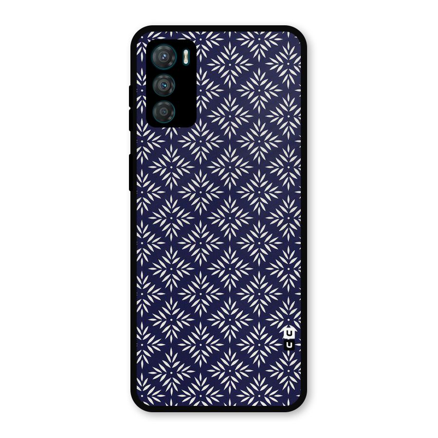 White Petals Pattern Metal Back Case for Moto G42