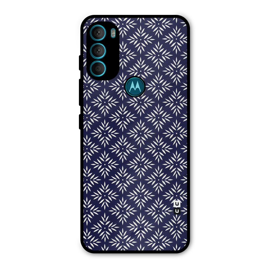 White Petals Pattern Metal Back Case for Moto G71 5G