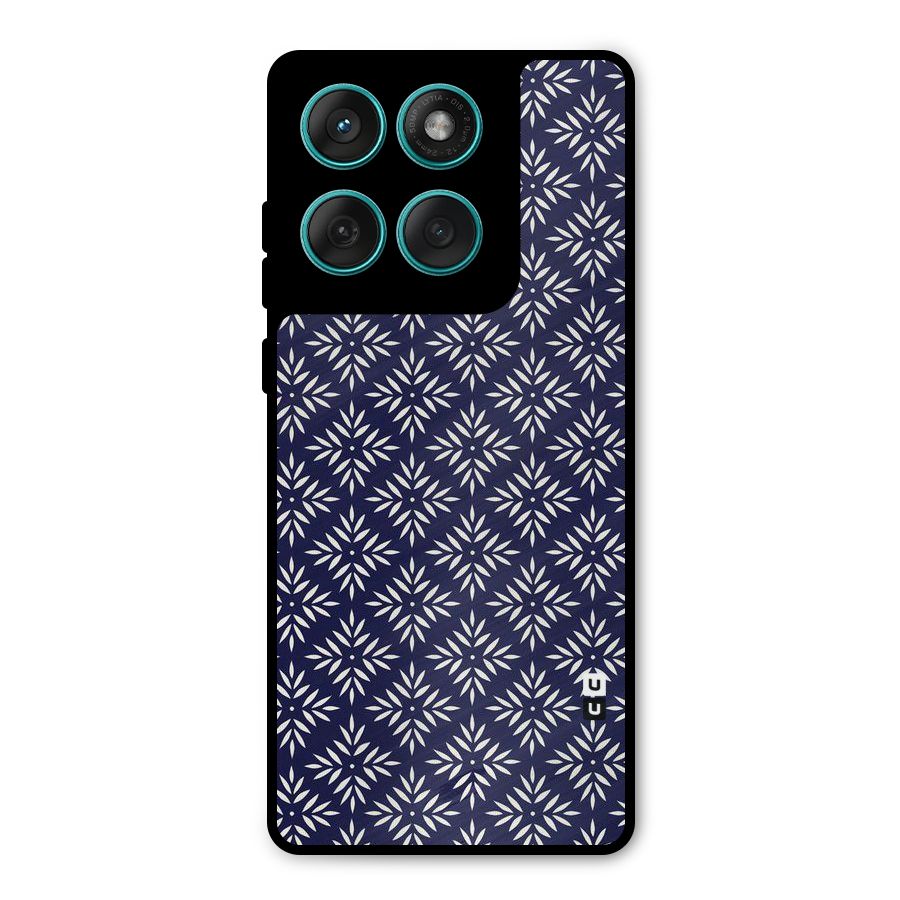 White Petals Pattern Metal Back Case for Motorola Edge 60 Fusion