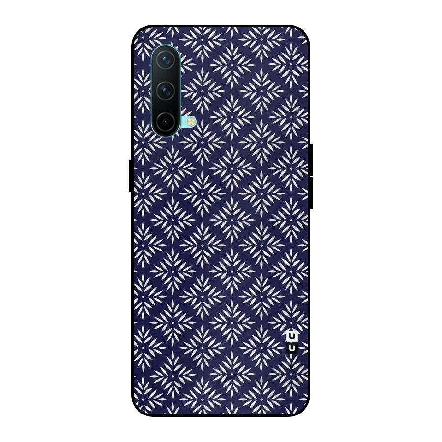 White Petals Pattern Metal Back Case for OnePlus Nord CE 5G
