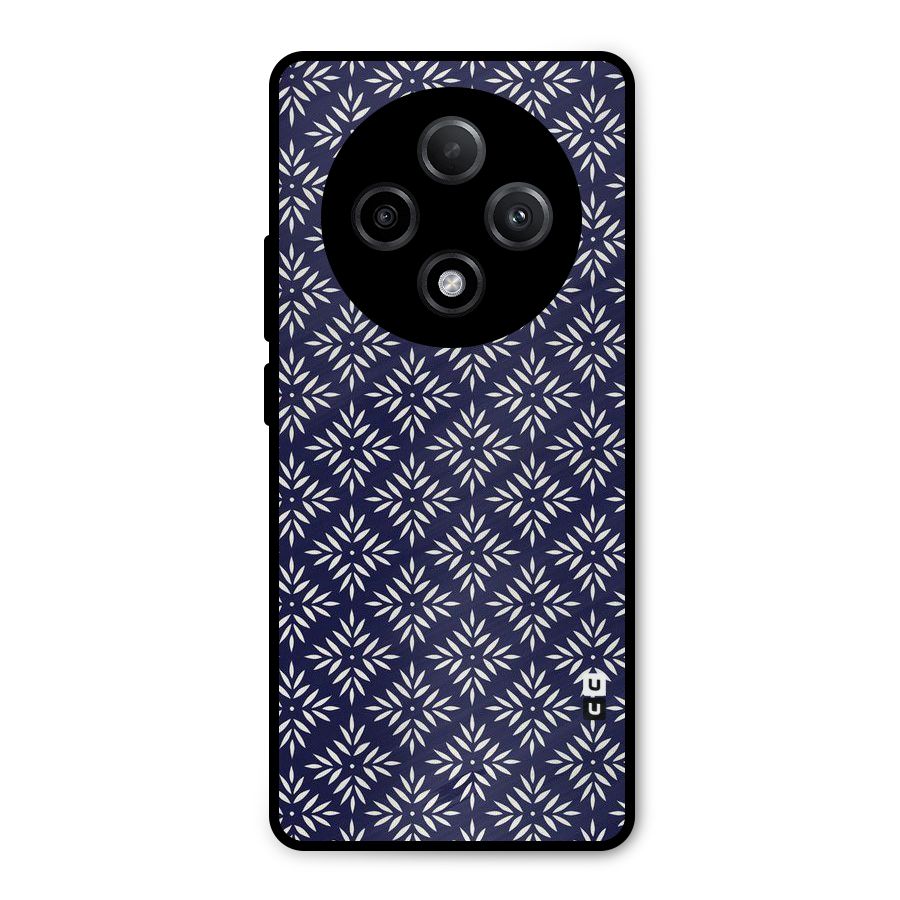 White Petals Pattern Metal Back Case for Oppo F27 Pro Plus