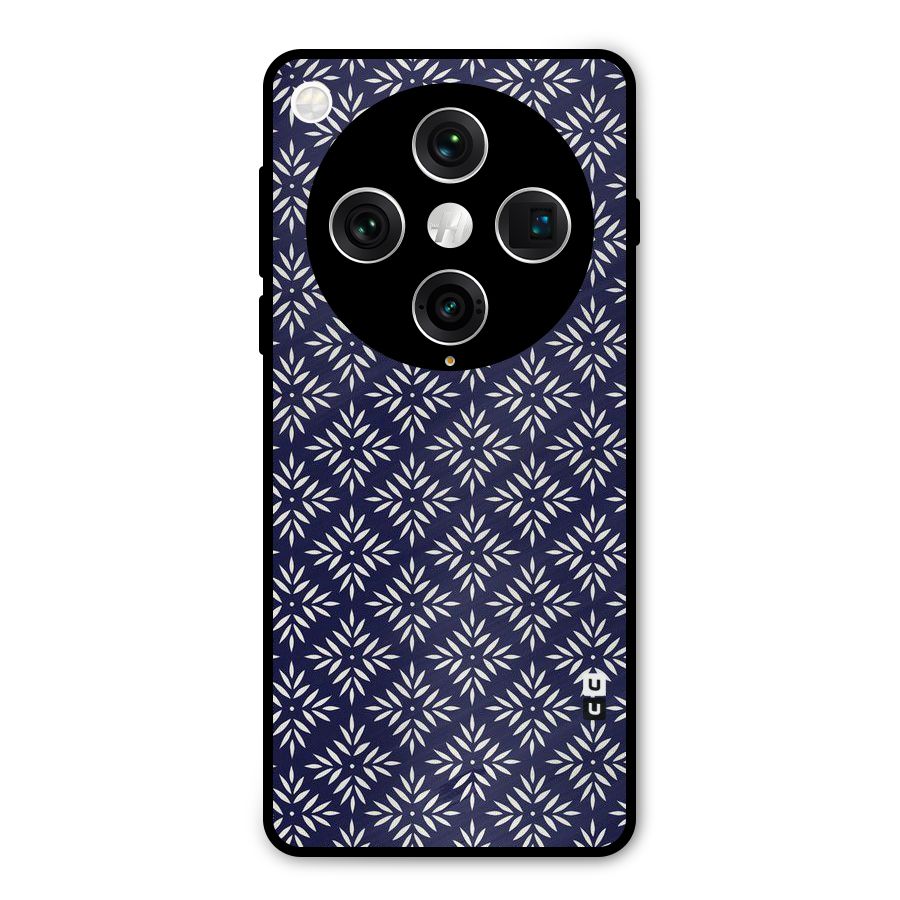 White Petals Pattern Metal Back Case for Oppo Find X8 Pro