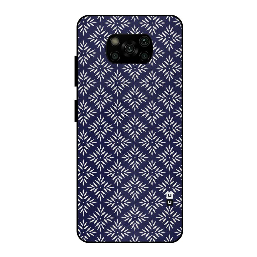 White Petals Pattern Metal Back Case for Poco X3