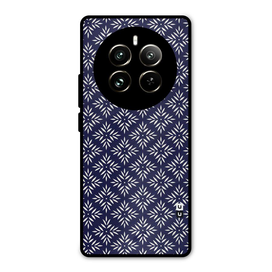 White Petals Pattern Metal Back Case for Realme 12 Pro