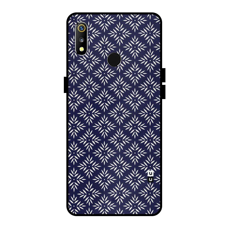 White Petals Pattern Metal Back Case for Realme 3i