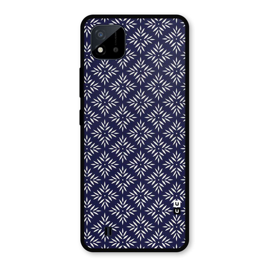 White Petals Pattern Metal Back Case for Realme C11 2021