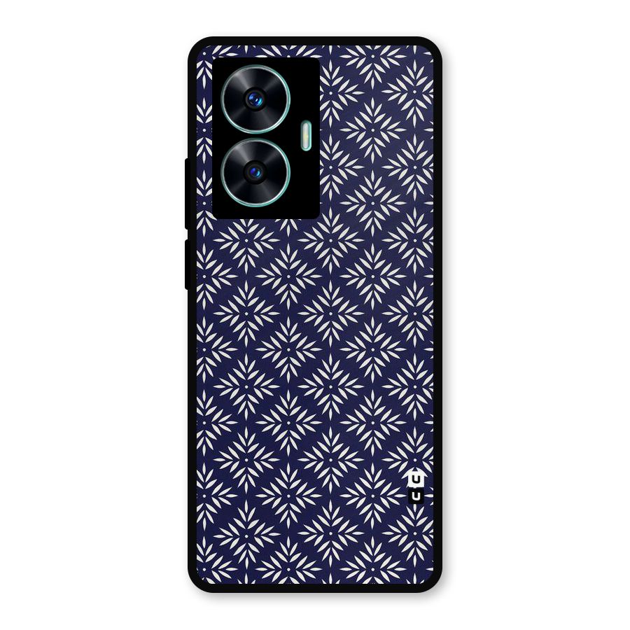 White Petals Pattern Metal Back Case for Realme C55