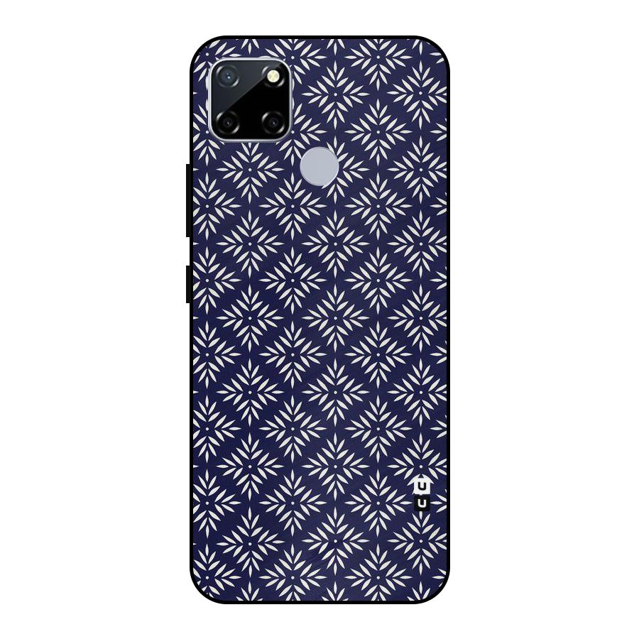 White Petals Pattern Metal Back Case for Realme Narzo 30A