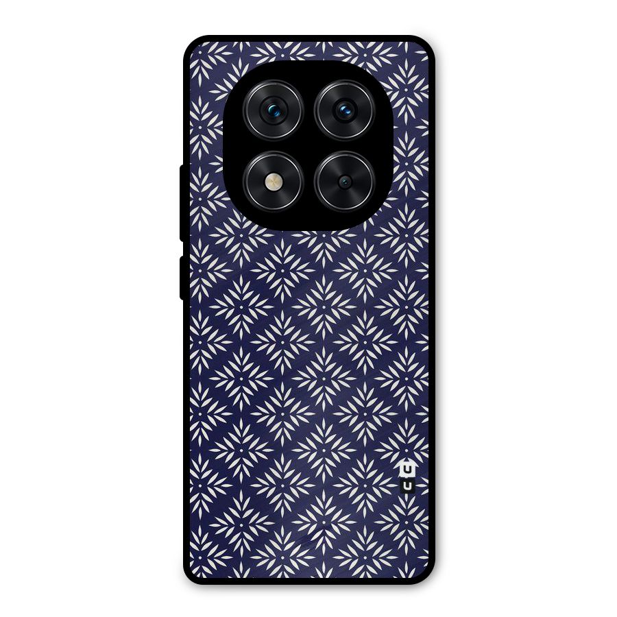 White Petals Pattern Metal Back Case for Redmi Note 14 Pro 5G