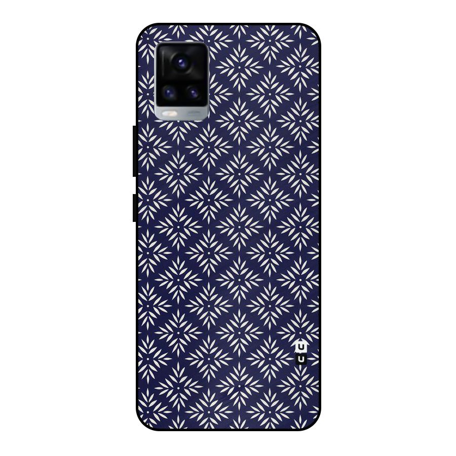 White Petals Pattern Metal Back Case for Vivo V20