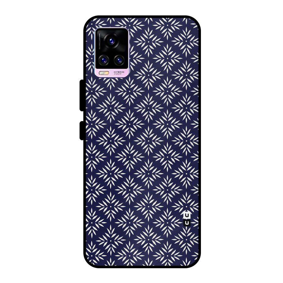 White Petals Pattern Metal Back Case for Vivo V20 Pro