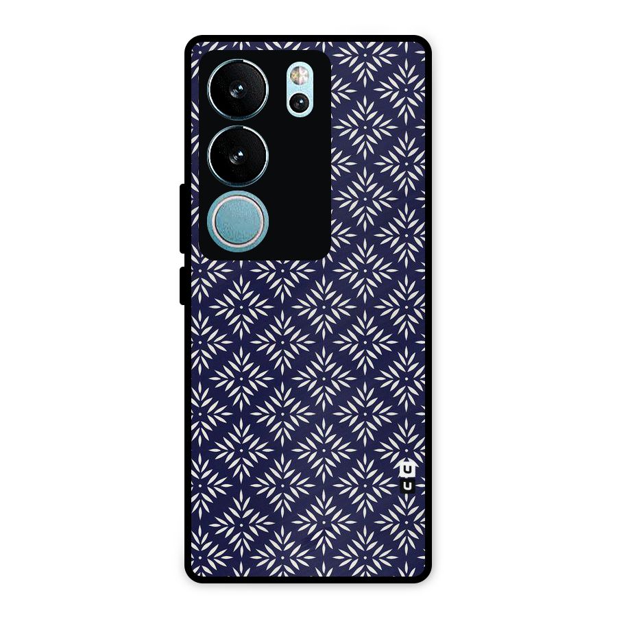 White Petals Pattern Metal Back Case for Vivo V29