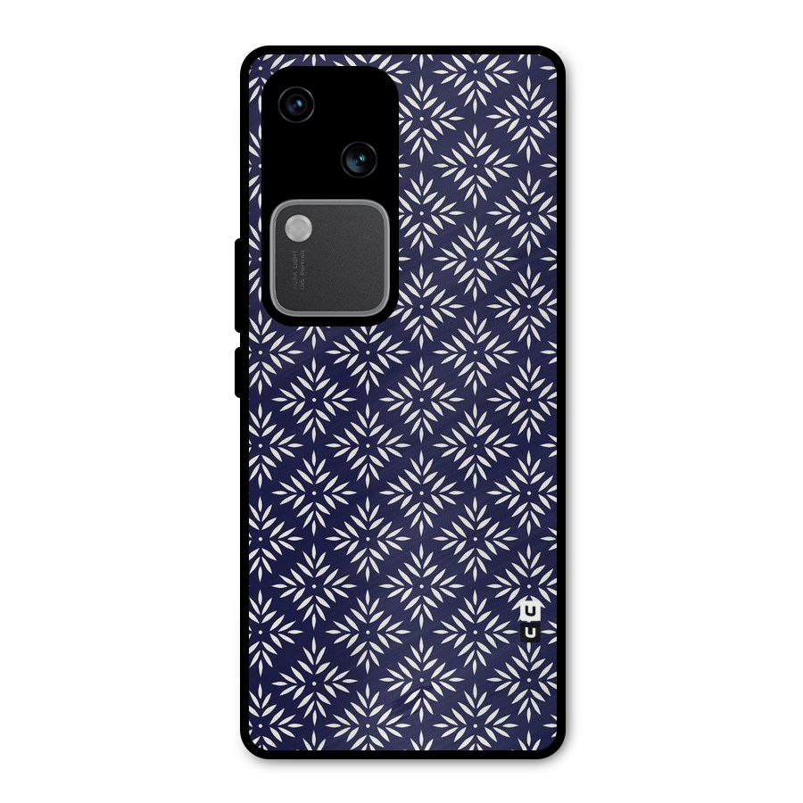 White Petals Pattern Metal Back Case for Vivo V30