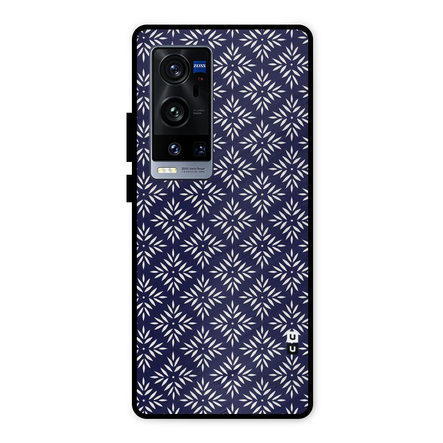 White Petals Pattern Metal Back Case for Vivo X60 Pro Plus