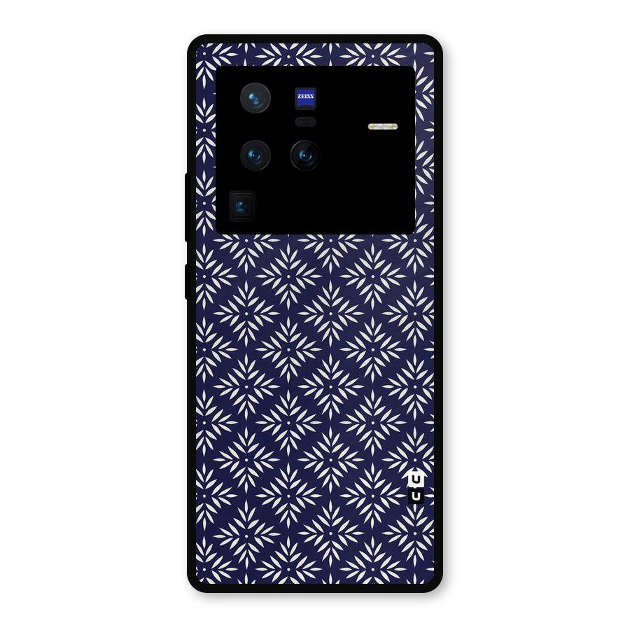 White Petals Pattern Metal Back Case for Vivo X80 Pro