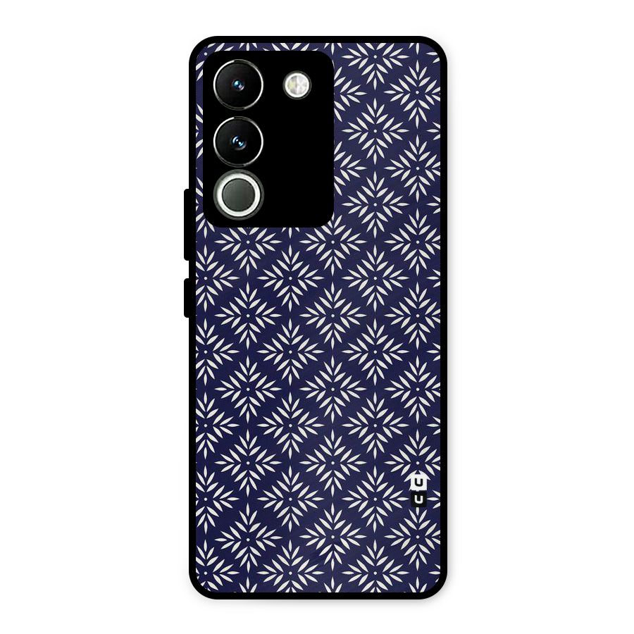 White Petals Pattern Metal Back Case for Vivo Y200