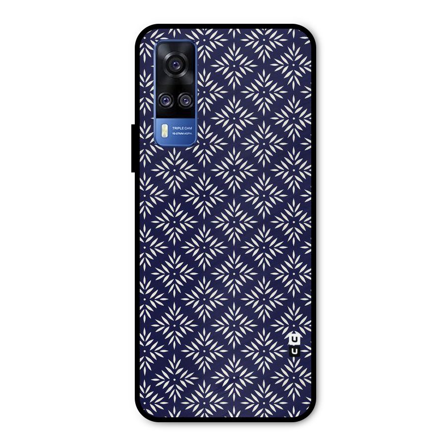 White Petals Pattern Metal Back Case for Vivo Y51A