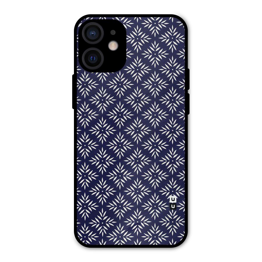 White Petals Pattern Metal Back Case for iPhone 12 Mini