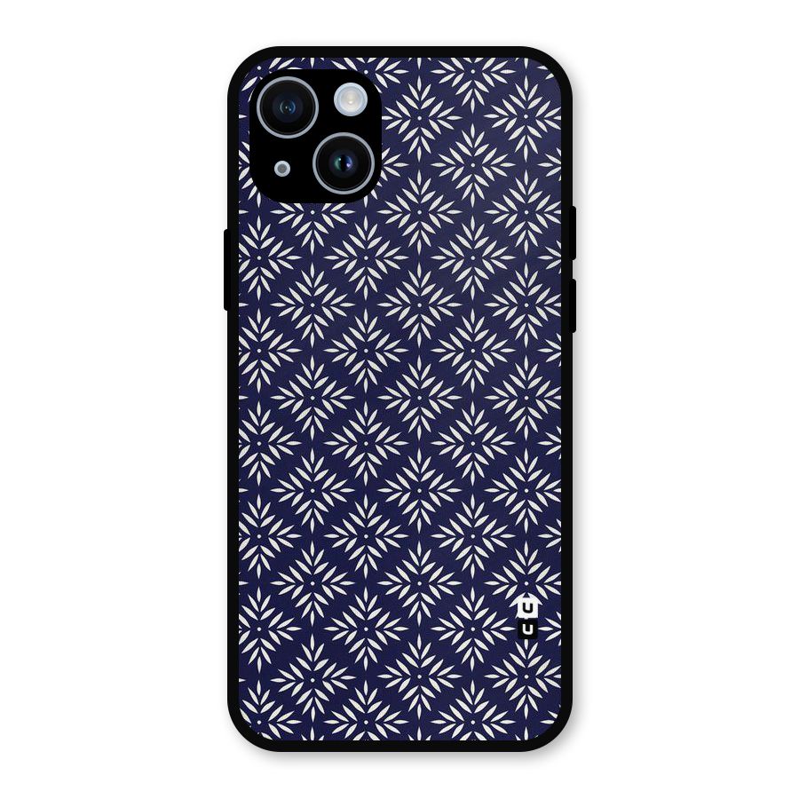 White Petals Pattern Metal Back Case for iPhone 14