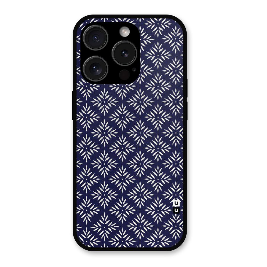 White Petals Pattern Metal Back Case for iPhone 15 Pro