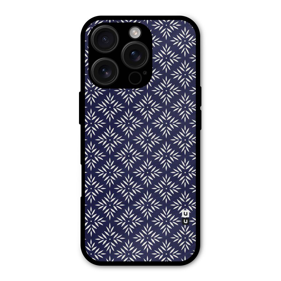 White Petals Pattern Metal Back Case for iPhone 16 Pro
