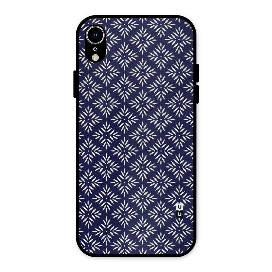 White Petals Pattern Metal Back Case for iPhone XR