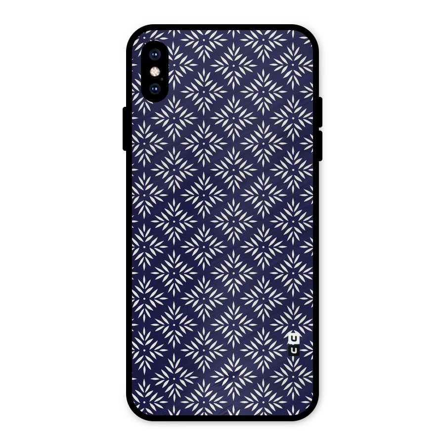 White Petals Pattern Metal Back Case for iPhone XS Max