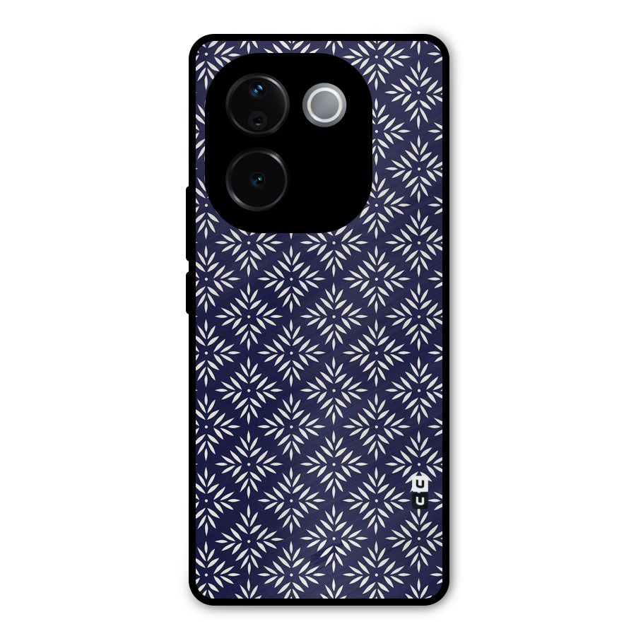 White Petals Pattern Metal Back Case for iQOO Z9s Pro