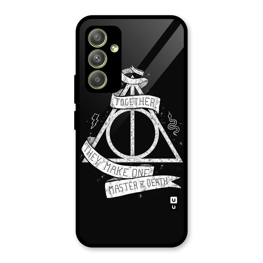 White Ribbon Glass Back Case for Galaxy A54