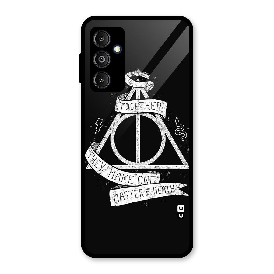 White Ribbon Glass Back Case for Galaxy M14 5G