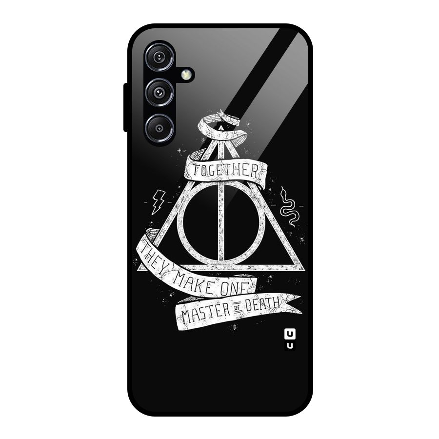 White Ribbon Glass Back Case for Galaxy M34 5G