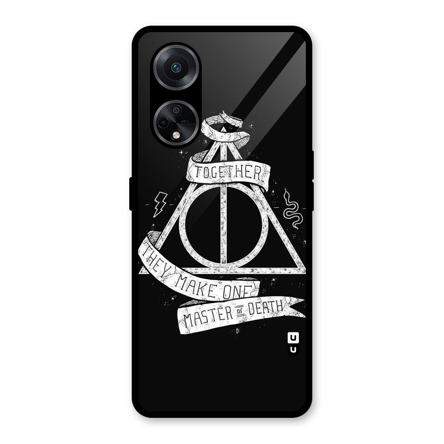 White Ribbon Glass Back Case for Oppo F23