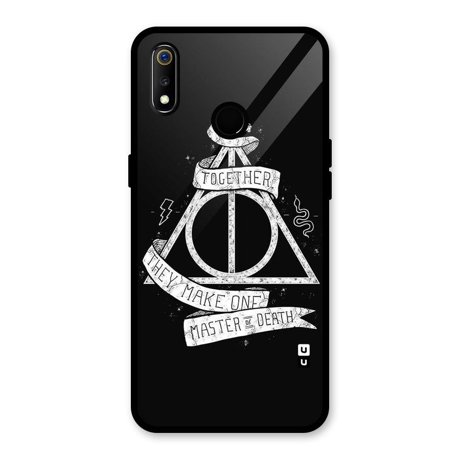 White Ribbon Glass Back Case for Realme 3i