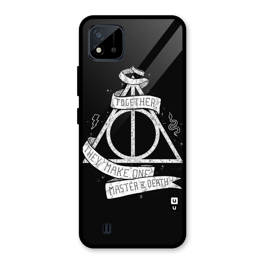 White Ribbon Glass Back Case for Realme C11 2021